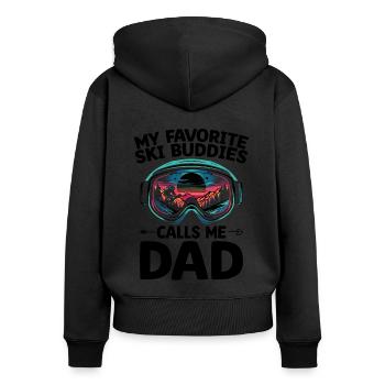 My Favorite Ski Buddies Calls Me Dad Skiing Skier - Women's Premium Organic Zip Hoodie - black - Back - Julia (174cm)