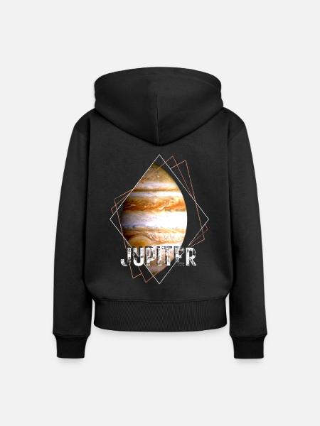 Jupiter Planet Sonnensystem - Frauen Premium Bio Zip Hoodie - Schwarz