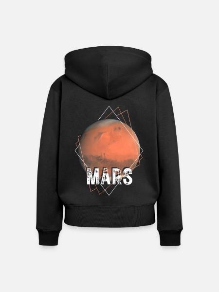 Mars Planet - Frauen Premium Bio Zip Hoodie - Schwarz