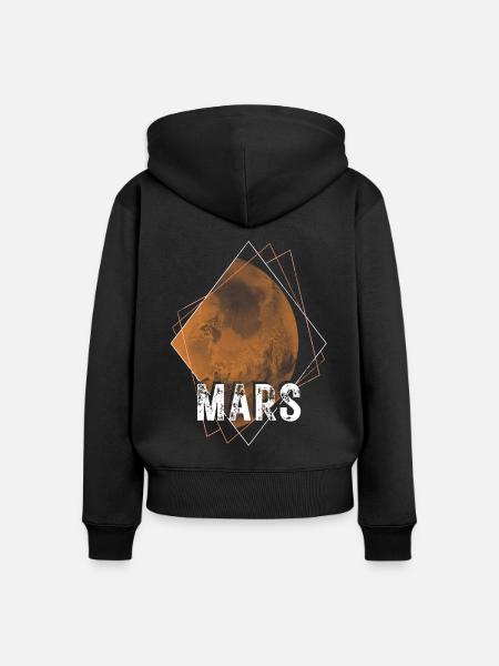 Mars Planet Sonnensystem - Frauen Premium Bio Zip Hoodie - Schwarz