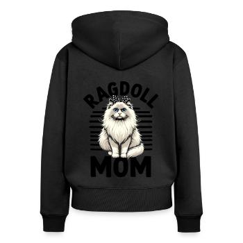 Ragdoll Maman Ragdolls Propriétaire Amoureux des chats - Sweat à capuche zippé Premium bio Femme - noir - Dos - Julia (174cm)