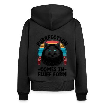 Purrfection Kommt In Pluff Form Ragdoll Ragdolls C - Frauen Premium Bio Zip Hoodie - Schwarz - Hinten - Julia (174cm)