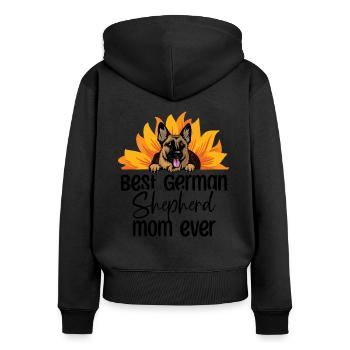Beste Deutsche Schäferhund-Mama aller Zeiten Hundeliebhaber GSD - Frauen Premium Bio Zip Hoodie - Schwarz - Hinten - Julia (174cm)