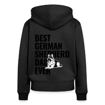 Bester Deutscher Schäferhund Vater aller Zeiten Hundeliebhaber GSD - Frauen Premium Bio Zip Hoodie - Schwarz - Hinten - Julia (174cm)
