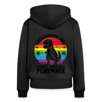 Unclesaurus Rex Ultimatives prähistorisches Playmate Dino - Frauen Premium Bio Zip Hoodie - Schwarz - Hinten - Julia (174cm)