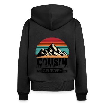 Cousin Crew Mountain Retro Family Reunion Cousins - Women's Premium Organic Zip Hoodie - black - Back - Julia (174cm)