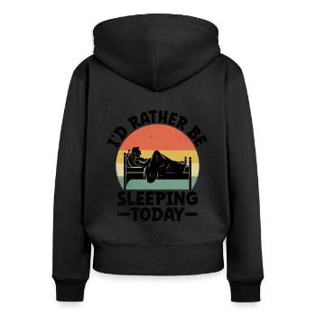 Je préférerais dormir aujourd’hui - Sweat à capuche zippé Premium bio Femme - noir - Dos - Julia (174cm)