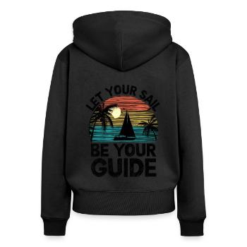 Laissez votre voile être votre guide Pédalo - Sweat à capuche zippé Premium bio Femme - noir - Dos - Julia (174cm)