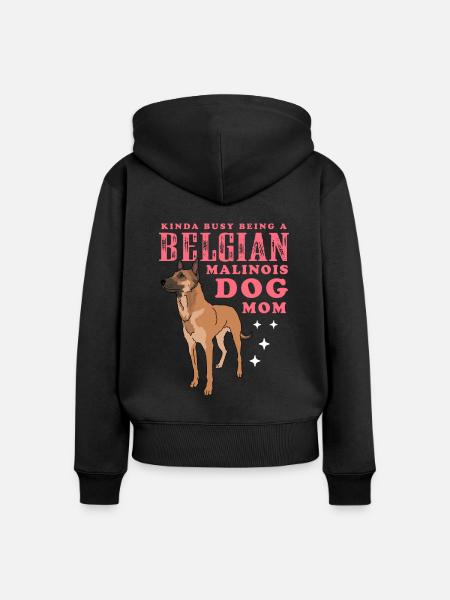 Belgian Malinois Mom Hundebesitzer Geschenk - Frauen Premium Bio Zip Hoodie - Schwarz