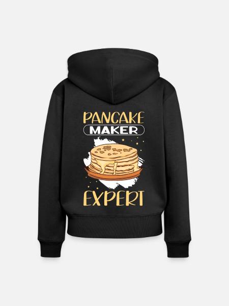 Pfannkuchen | Pancake Eierkuchen Geschenk - Frauen Premium Bio Zip Hoodie - Schwarz