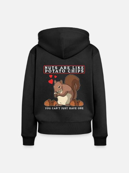 Süßes Eichhörnchen Hörnchen Grauhörnchen Geschenk - Frauen Premium Bio Zip Hoodie - Schwarz