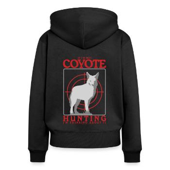 Chasseur Permis de Chasse Permis de Chasse Chasseresse Cadeau - Sweat à capuche zippé Premium bio Femme - noir - Dos - Julia (174cm)