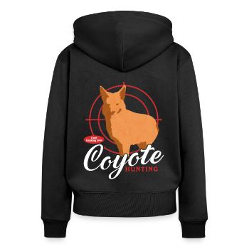 Chasseur Chasse Chasseresse Chasse Permis de Chasse Cadeau - Sweat à capuche zippé Premium bio Femme - noir - Dos - Julia (174cm)