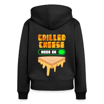 Grillkäse gegrillter Käse Käseliebhaber Geschenk - Frauen Premium Bio Zip Hoodie - Schwarz - Hinten - Julia (174cm)