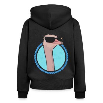 Strauß Vogel Strauße Straußenliebhaber Geschenk - Frauen Premium Bio Zip Hoodie - Schwarz - Hinten - Julia (174cm)