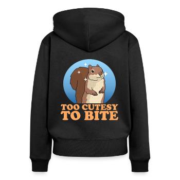 Süßes Eichhörnchen Hörnchen Geschenk - Frauen Premium Bio Zip Hoodie - Schwarz - Hinten - Julia (174cm)
