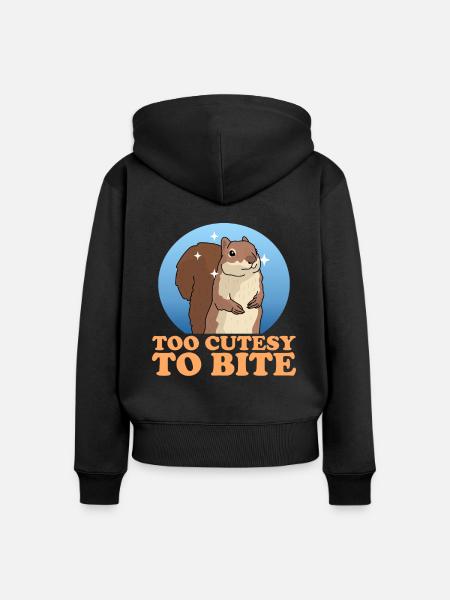 Süßes Eichhörnchen Hörnchen Geschenk - Frauen Premium Bio Zip Hoodie - Schwarz