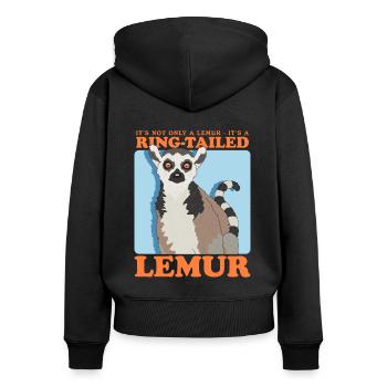 Lemur Ringed Tail Ringed Lemur Gift - Women's Premium Organic Zip Hoodie - black - Back - Julia (174cm)