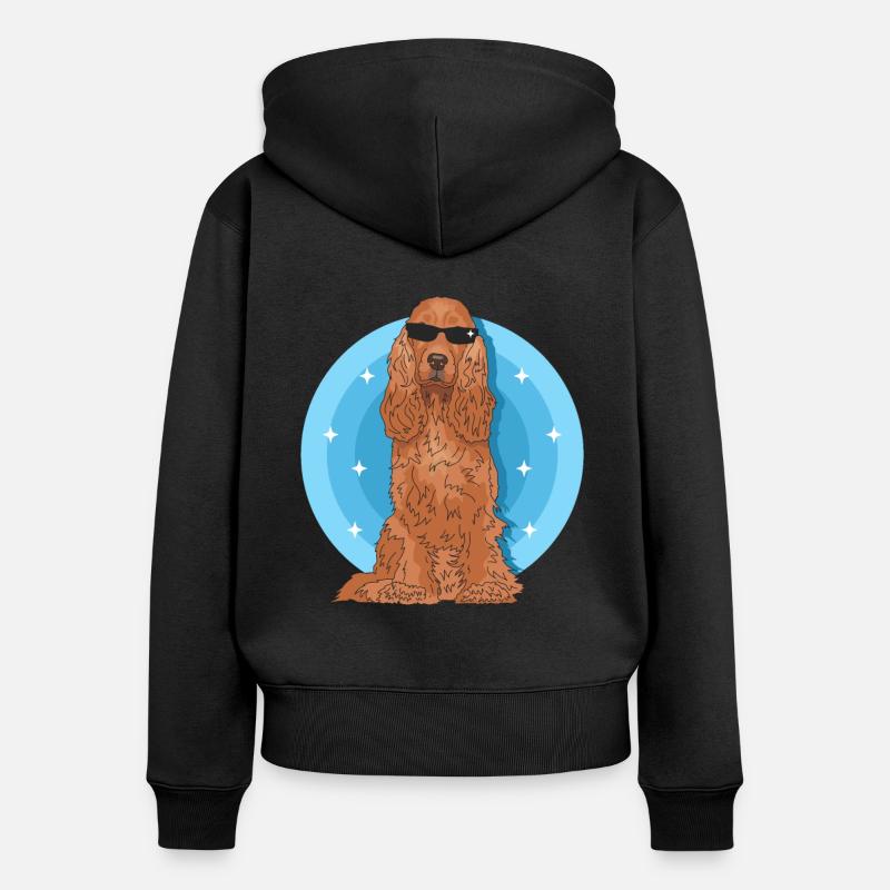 Cocker Spaniel Chiens Cocker Spaniel Cadeau - Sweat à capuche zippé Premium bio Femme - noir