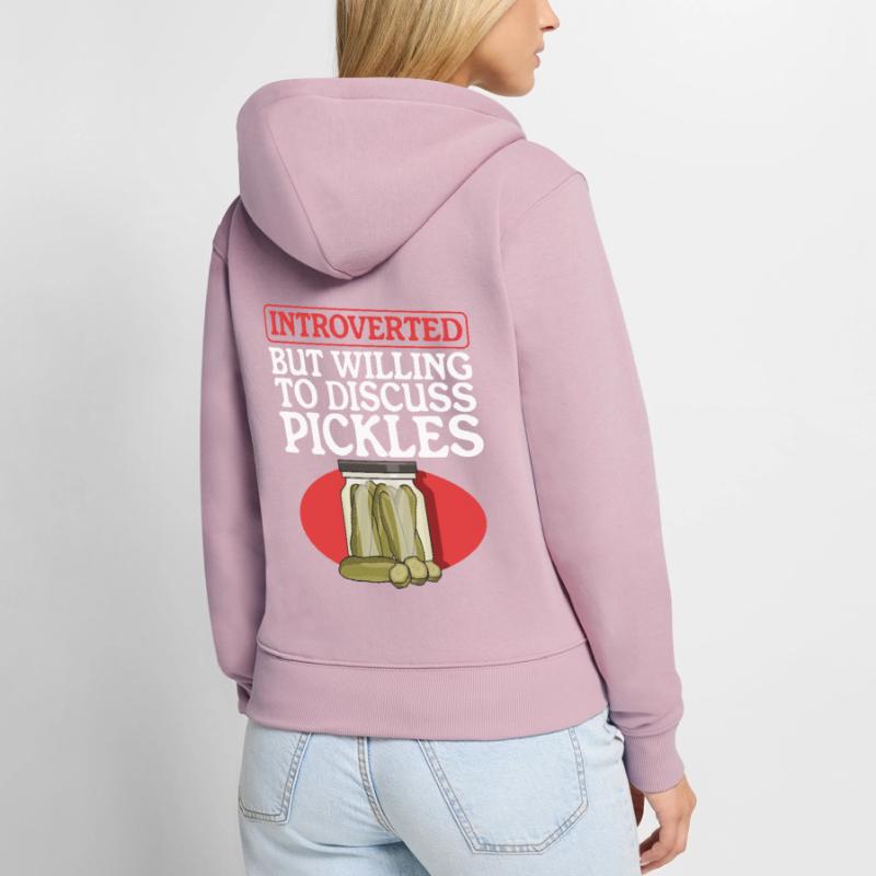 Cornichons de concombre Cornichon Kukumer concombre cadeau Sweat à capuche zippé Premium bio Femme