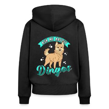 Dingo Australische Dingos Hunde Geschenk - Frauen Premium Bio Zip Hoodie - Schwarz - Hinten - Julia (174cm)