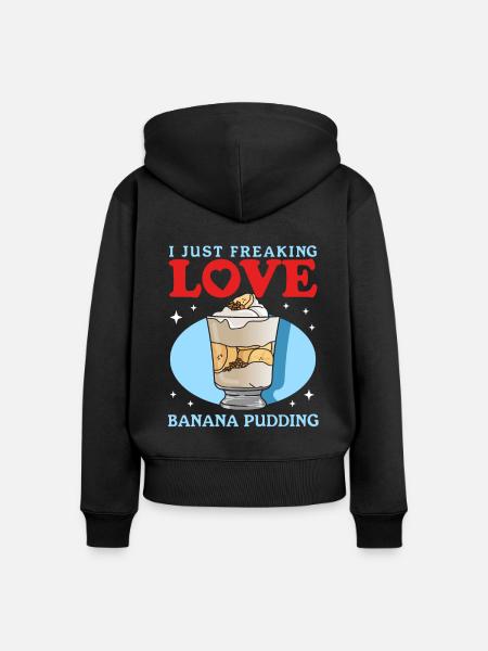 Bananenpudding Bananen Pudding Geschenk - Frauen Premium Bio Zip Hoodie - Schwarz
