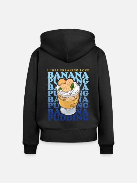 Bananenpudding Bananen-Pudding Geschenk - Frauen Premium Bio Zip Hoodie - Schwarz