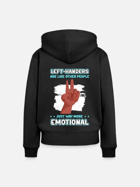 Linkshändig Linkshändige Linkshänder Geschenk - Frauen Premium Bio Zip Hoodie - Schwarz