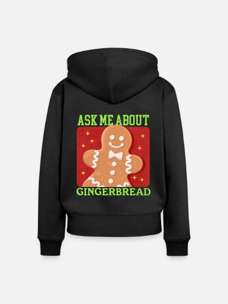 Lebkuchen Lebkuchenmann Lebkuchenmänner Geschenk - Frauen Premium Bio Zip Hoodie - Schwarz