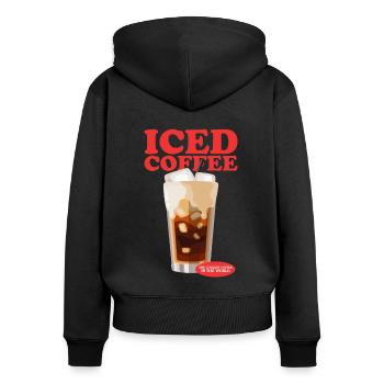 Iced Coffee Coffee Lover Iced Coffee Gift - Women's Premium Organic Zip Hoodie - black - Back - Julia (174cm)