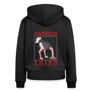 Strauß Vogel | Straußenliebhaber Strauße Geschenk - Frauen Premium Bio Zip Hoodie - Schwarz - Hinten - Julia (174cm)
