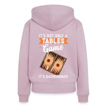 Backgammon Brettspiel Backgammon Spiel Geschenk - Frauen Premium Bio Zip Hoodie - Altrosa - Hinten - Julia (174cm)