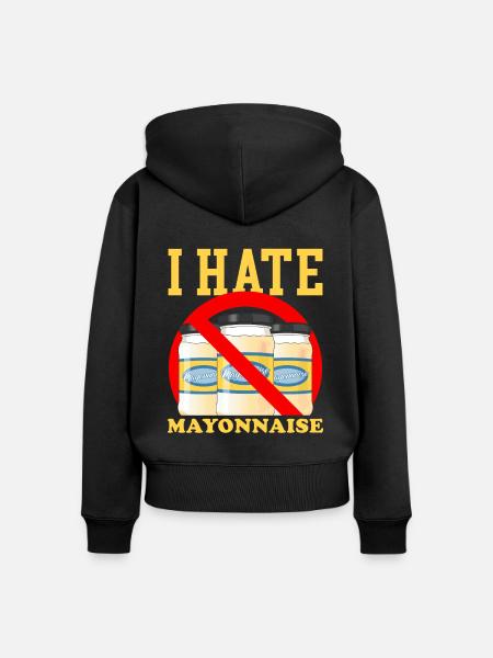 Mayo Mayonnaise Geschenk - Frauen Premium Bio Zip Hoodie - Schwarz