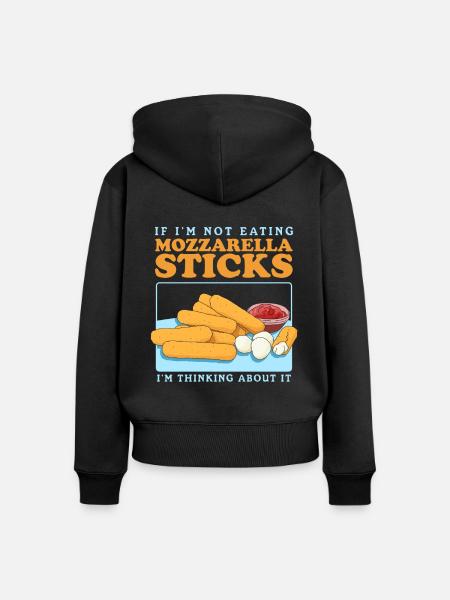 Mozzarella Sticks Mozzarella-Sticks Geschenk - Frauen Premium Bio Zip Hoodie - Schwarz
