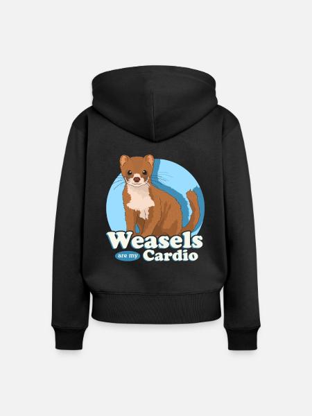 Wiesel Mauswiesel Zwergwiesel Geschenk - Frauen Premium Bio Zip Hoodie - Schwarz