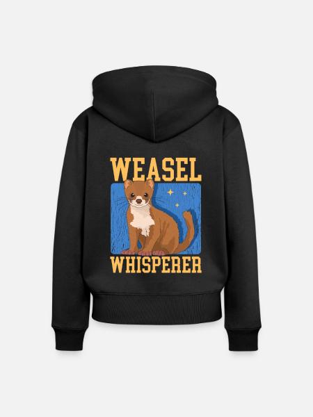 Wiesel Mauswiesel Hermännchen Geschenk - Frauen Premium Bio Zip Hoodie - Schwarz