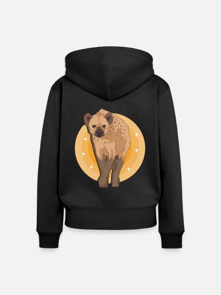 Hyäne Tüpfelhyäne Hyänen Geschenk - Frauen Premium Bio Zip Hoodie - Schwarz