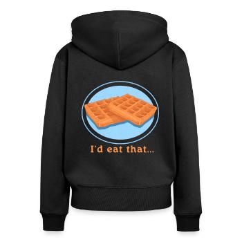 Waffle Waffle Lover Waffles Gift - Women's Premium Organic Zip Hoodie - black - Back - Julia (174cm)