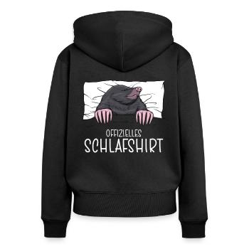 Pyjama officiel Chemise de nuit Molé - Sweat à capuche zippé Premium bio Femme - noir - Dos - Julia (174cm)
