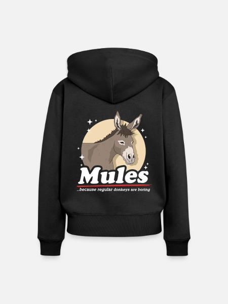 Maultier Muli Maulesel Maultiere Geschenk - Frauen Premium Bio Zip Hoodie - Schwarz