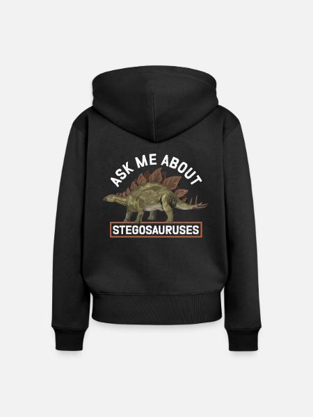 Stegosaurus Dinosaurier Geschenke - Frauen Premium Bio Zip Hoodie - Schwarz