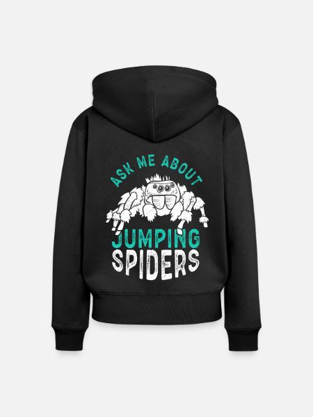 Springspinne Springspinnen Geschenk - Frauen Premium Bio Zip Hoodie - Schwarz