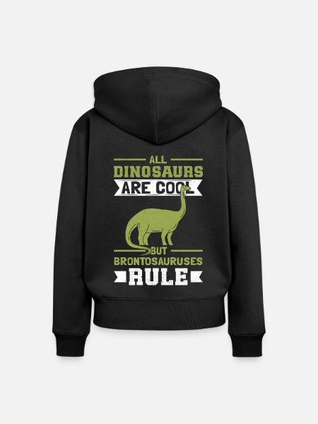 Brontosaurus Dinosaurier Geschenk - Frauen Premium Bio Zip Hoodie - Schwarz