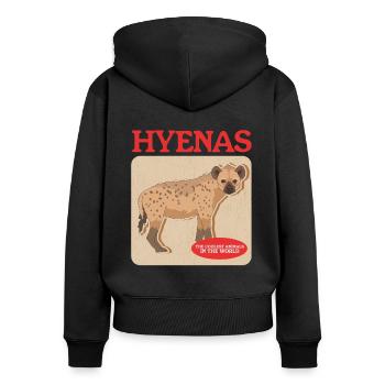 Hyena Spotted Hyena Hyena Gift - Women's Premium Organic Zip Hoodie - black - Back - Julia (174cm)