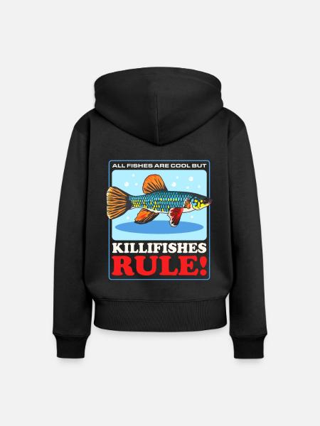 Killifish Eierlegende Zahnkarpfen Geschenk - Frauen Premium Bio Zip Hoodie - Schwarz