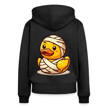 Canard momie, canard en caoutchouc jaune et canard en caoutchouc - Sweat à capuche zippé Premium bio Femme - noir - Dos - Julia (174cm)