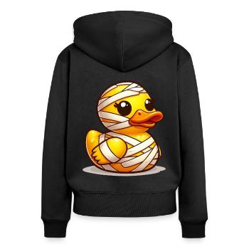 Canard momie, canard en caoutchouc jaune et canard en caoutchouc - Sweat à capuche zippé Premium bio Femme - noir - Dos - Julia (174cm)