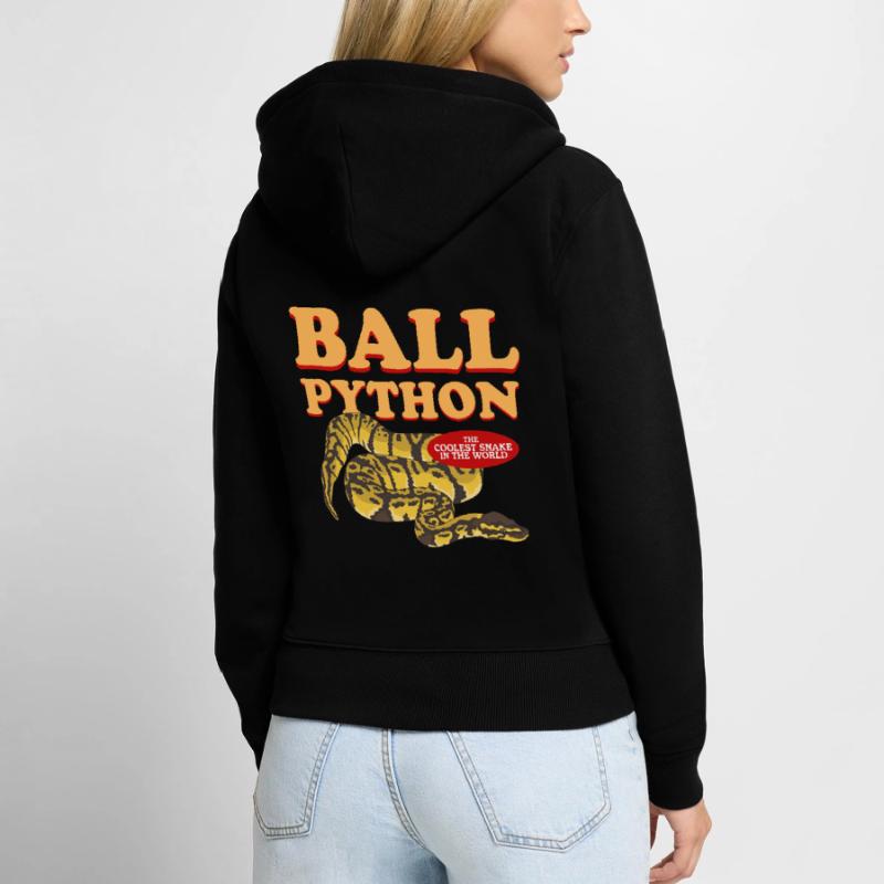 Roi Python Python Serpents Cadeau Sweat à capuche zippé Premium bio Femme