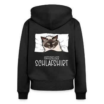 Official Himalayan Cat Pajamas Official Sleep Shirt - Women's Premium Organic Zip Hoodie - black - Back - Julia (174cm)
