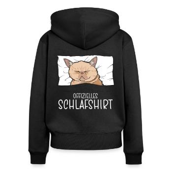 Chemise de nuit officielle Exotic Shorthair Cat - Sweat à capuche zippé Premium bio Femme - noir - Dos - Julia (174cm)